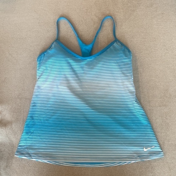 Nike Women's Racerback Tankini Stripe Swim Top Size S - Picture 6 of 8